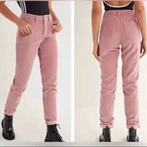 BDG Urban Outfitters Mom High Rise Dusty Pink Corduroy Pants Size 25 Cottage 90s